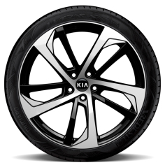 Lichtmetalen velgenset 19 inch Katana zwart gepolijst met TPMS en Vredestein zomerband