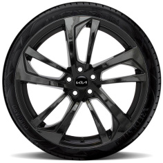 Lichtmetalen velgenset 18 inch Katana hoogglans zwart  met TPMS en Goodyear zomerbanden
