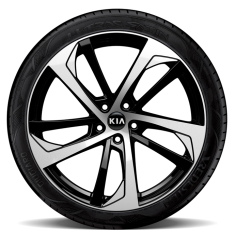 Lichtmetalen velgenset 18 inch Katana zwart gepolijst met TPMS en Goodyear zomerbanden