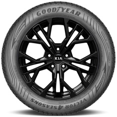 Lichtmetalen velgenset 17 inch Matisse hoogglans zwart met Goodyear All-season banden
