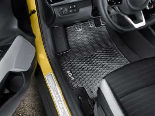 Mattenset rubber vierdelig met grijs Kia logo