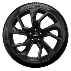 Set winterwielen 21 inch lichtmetaal Rebel hoogglans zwart met TMPS en Goodyear winterbanden