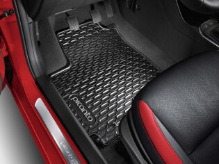Mattenset rubber vierdelig met grijs Picanto logo